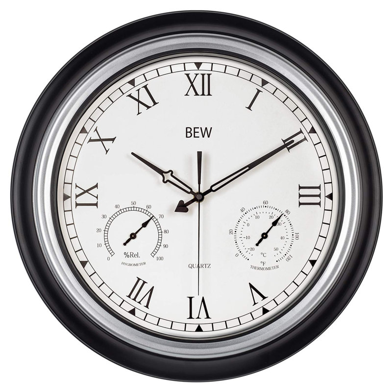 Red Barrel Studio® Large Outdoor Clock, 18 Inch Waterproof Garden Clock